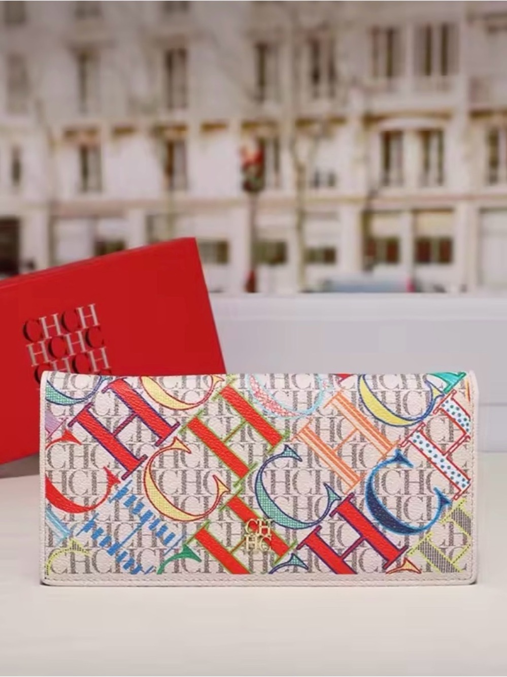 Multicolor Monogram Long Continental Wallet - Chic Leather Clutch (New with Box)